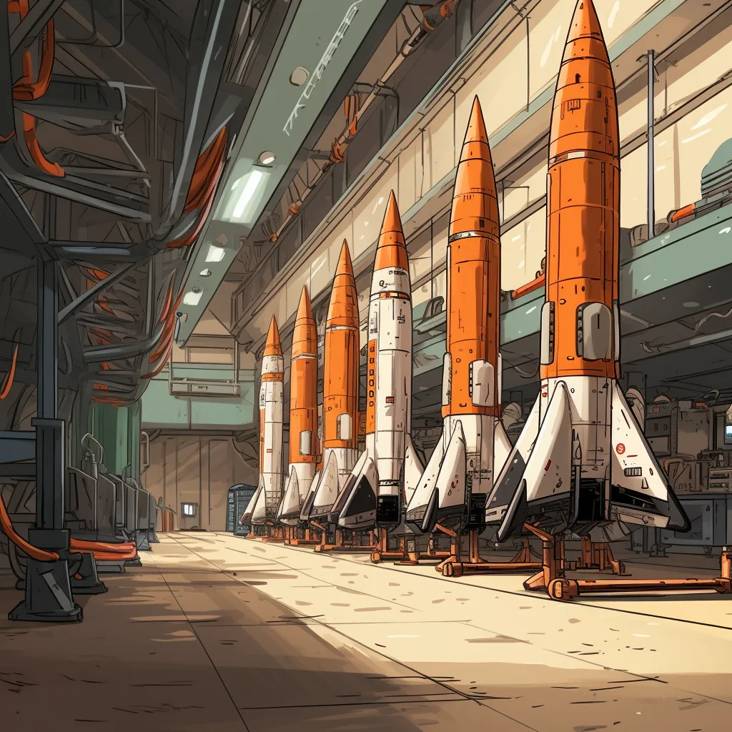 A collection of rockets ready to terraform distant planets.